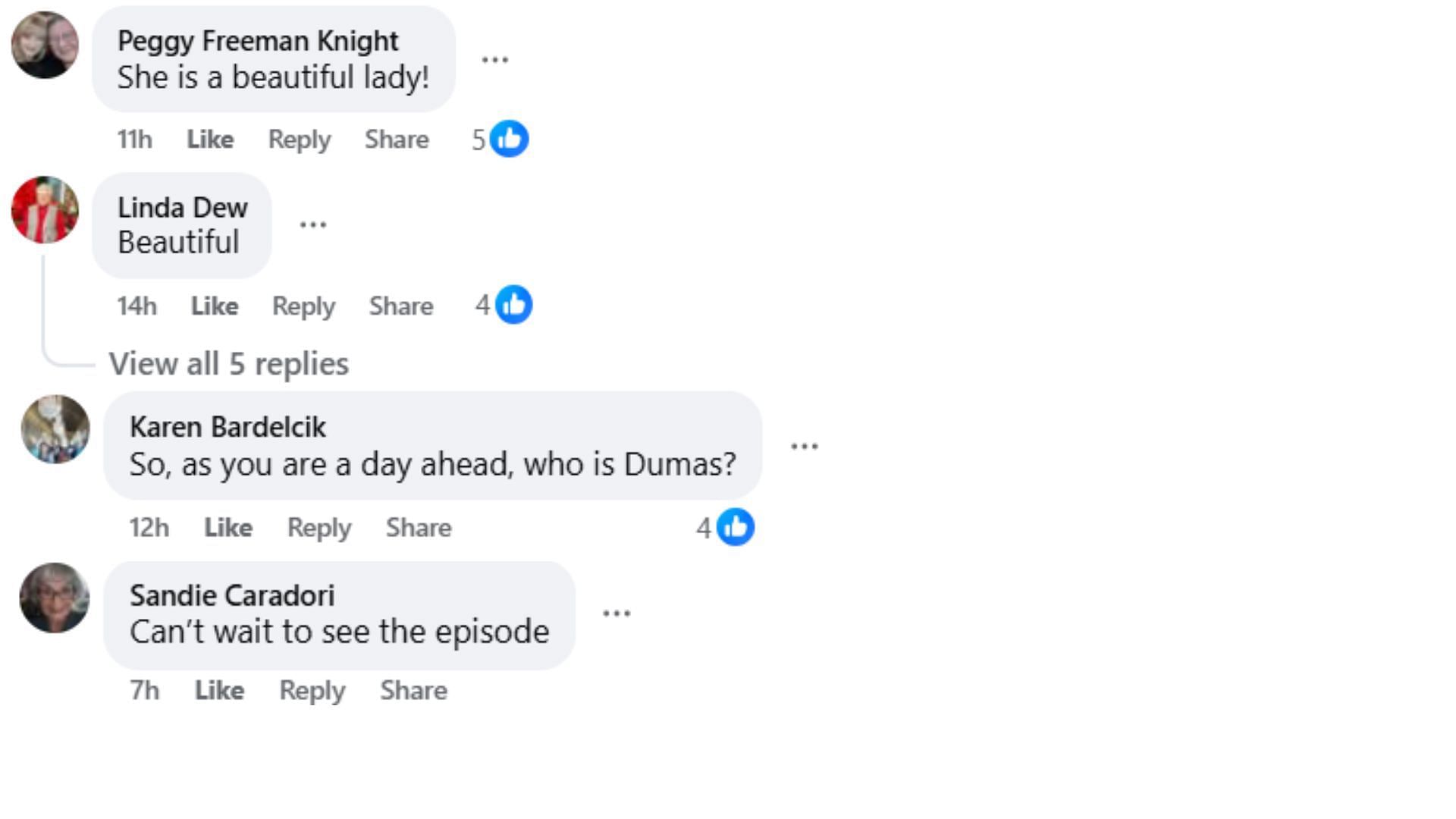 Comments by fans on the post (Image via Facebook/@Janet Jacaruso)